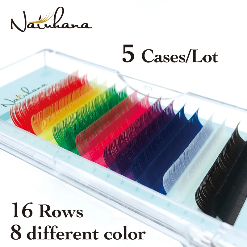 NATUHANA 5Cases/Lot Mix Color Eyelash Extensions Premium Individual Mink Natural Soft Lashes Rainbow Color Cilios Light Eyelash
NATUHANA 5Cases/Lot Mix Color Eyelash Extensions Premium Individual Mink Natural Soft Lashes Rainbow Color Cilios Light Eyelash