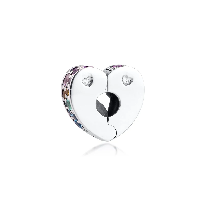 

Fits For Pandora Charms Bracelets Multi-Colored Arc Of Love Clip Beads 100% 925 Sterling-Silver-Jewelry Free Shipping