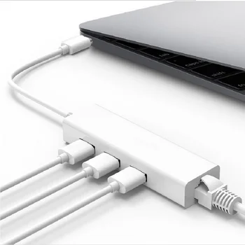 USB C HUB Type C USB-C Multiple 3 Port Hub Rj45 Ethernet Network LAN Adapter Adaptador Cable for Macbook Windows 7/8/10
USB C HUB Type C USB-C Multiple 3 Port Hub Rj45 Ethernet Network LAN Adapter Adaptador Cable for Macbook Windows 7/8/10