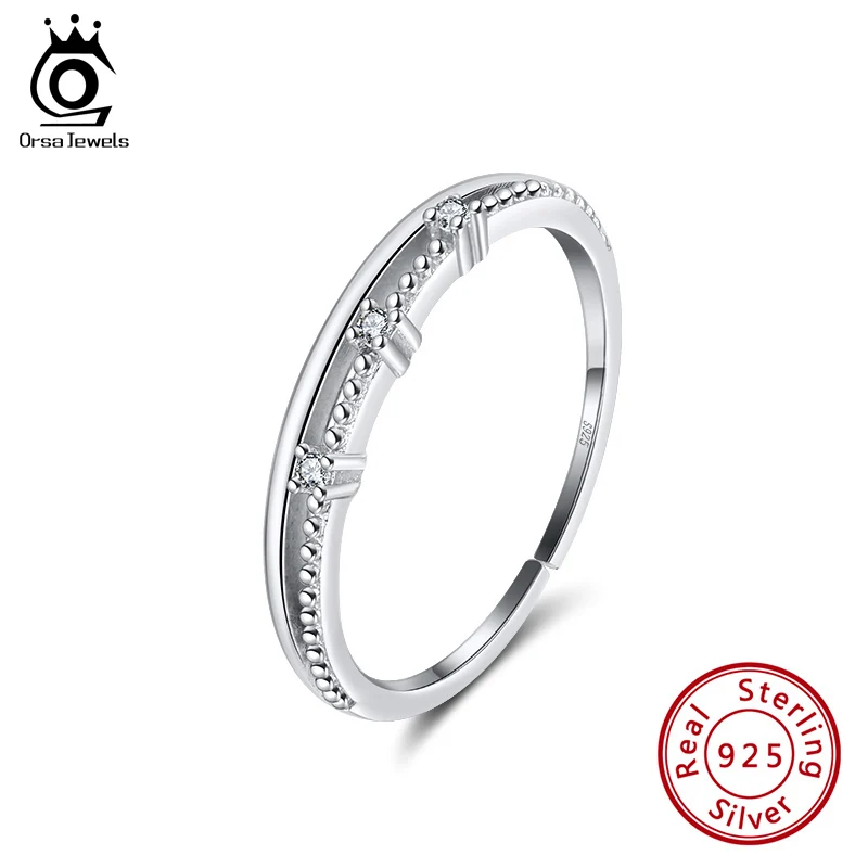 ORSA JEWELS AAAA Zircon Finger Rings 925 Silver Adjustable Ring Simple Irregular Design For Women Jewelry Wedding Gift OSR161 
ORSA JEWELS AAAA Zircon Finger Rings 925 Silver Adjustable Ring Simple Irregular Design For Women Jewelry Wedding Gift OSR161