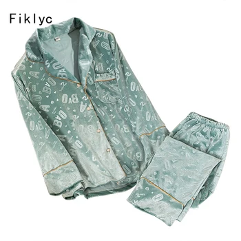 Fiklyc underwear winter womans warm style velvet pajamas sets outdoor letter print elegant long sleeve pijamas home suits HOT
Fiklyc underwear winter womans warm style velvet pajamas sets outdoor letter print elegant long sleeve pijamas home suits HOT