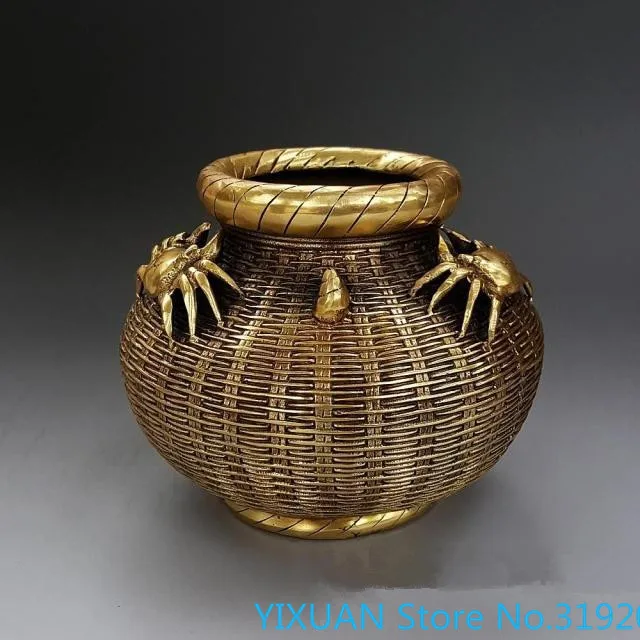 Pure copper crab, copper pot, Fengshui ornament, fish basket, storage pot, home decoration, antique collection
Pure copper crab, copper pot, Fengshui ornament, fish basket, storage pot, home decoration, antique collection