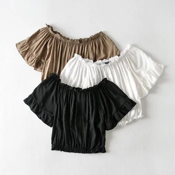 New style word collar loose wood ear female bottoming shirt short sleeve cotton tube top shirt
New style word collar loose wood ear female bottoming shirt short sleeve cotton tube top shirt