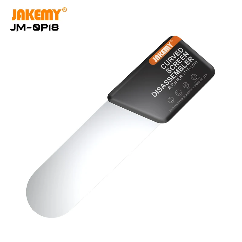 JAKEMY 0.1mm Ultra Thin Flexible Cuved Screen Opener Tool Steel Disassembler Opening Knife for Mobile Phone
JAKEMY 0.1mm Ultra Thin Flexible Cuved Screen Opener Tool Steel Disassembler Opening Knife for Mobile Phone