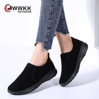 WWKK 2019 Autumn Women Walking Shoes Leather Lightweight Slip-On Casual Winter Shoes Woman Suede Sneakers Zapatillas Mujer 
WWKK 2019 Autumn Women Walking Shoes Leather Lightweight Slip-On Casual Winter Shoes Woman Suede Sneakers Zapatillas Mujer