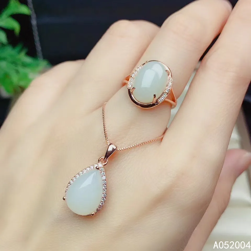 KJJEAXCMY Fine Jewelry 925 sterling silver inlaid natural white jade female ring pendant set beautiful Support detection
KJJEAXCMY Fine Jewelry 925 sterling silver inlaid natural white jade female ring pendant set beautiful Support detection