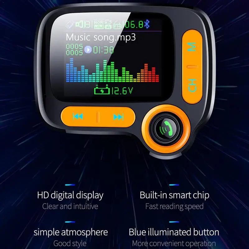 Car FM Transmitter Auto Pantalla A Color Bluetooth 5.0 Wireless Modulator Mp3 Player QC 3.0 Dual USB Charger Voice Broadcast
Car FM Transmitter Auto Pantalla A Color Bluetooth 5.0 Wireless Modulator Mp3 Player QC 3.0 Dual USB Charger Voice Broadcast