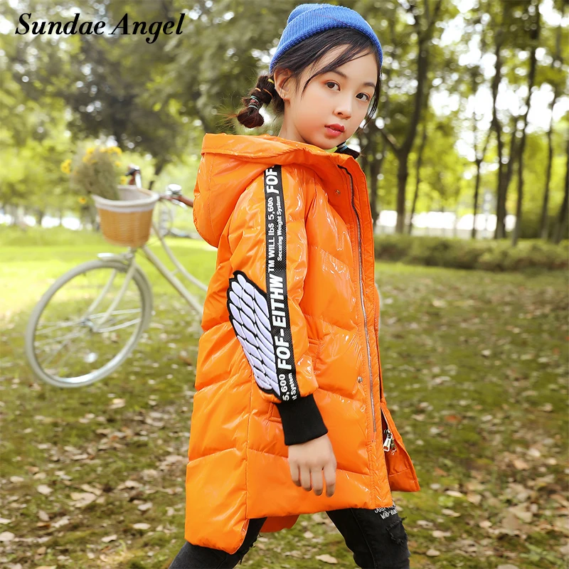 Down Jacket For Teen Girl Hooded Shiny Winter Jackets Wings Design Midi Long Thicken Warm Coats For 4-13 Years Outerwear Clothes 
Down Jacket For Teen Girl Hooded Shiny Winter Jackets Wings Design Midi Long Thicken Warm Coats For 4-13 Years Outerwear Clothes