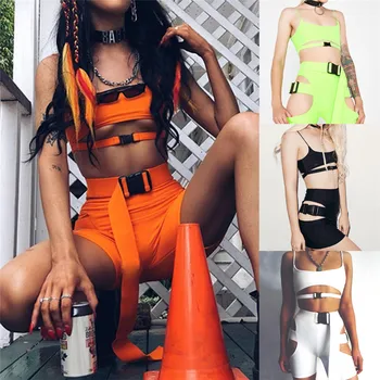 2 piece Women Set Sleeveless Crop Top Tank+ Shorts Outfits Tracksuit Clubwear 
2 piece Women Set Sleeveless Crop Top Tank+ Shorts Outfits Tracksuit Clubwear