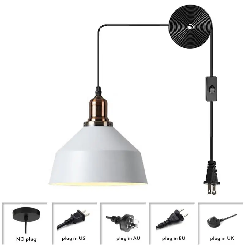 Modern Plug In Pendant Light, E26 White Metal Ceiling Light Fixture with On/off Switch Vintage Pendant Lamp
Modern Plug In Pendant Light, E26 White Metal Ceiling Light Fixture with On/off Switch Vintage Pendant Lamp