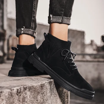 boots goth leather shoes rubber top boty mens ANKLE botas summer ankle heel winter boot work MEN home suede coturno BOOTS men 
boots goth leather shoes rubber top boty mens ANKLE botas summer ankle heel winter boot work MEN home suede coturno BOOTS men