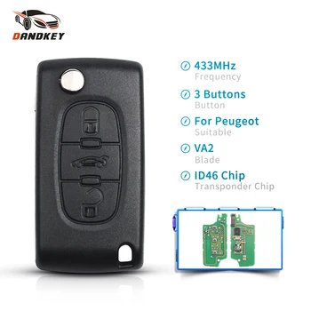 Dandkey 3 Buttons Flip Car Remote Key 433MHz Fit CE0536 Fob Uncut VA2 Blade ID46 Chip For Peugeot Partner 207 208 307 308 408
Dandkey 3 Buttons Flip Car Remote Key 433MHz Fit CE0536 Fob Uncut VA2 Blade ID46 Chip For Peugeot Partner 207 208 307 308 408