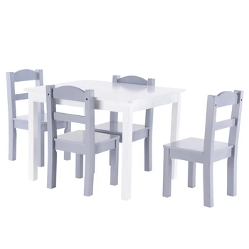 【66L x 56W x 48H】Children's Table and Chair Set White & Gray (1 Table and 4 Chairs) US warehouse drop shipping 
【66L x 56W x 48H】Children's Table and Chair Set White & Gray (1 Table and 4 Chairs) US warehouse drop shipping