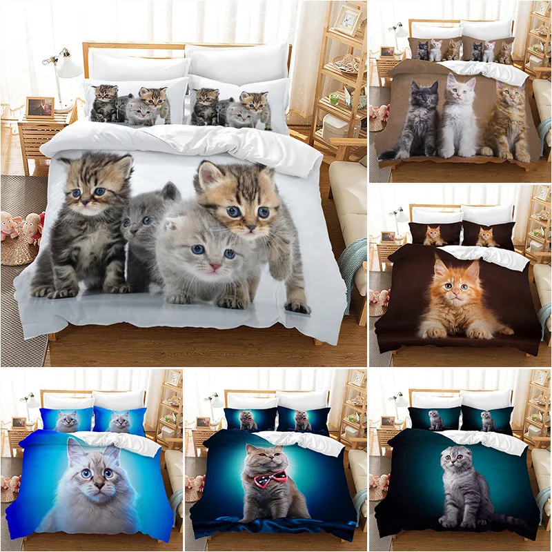 3D Digital Printed Cat Pattern Duvet Cover with Pillow Cover Bedding Set Single Double Twin Full Queen King Size Bedroom Decor
3D Digital Printed Cat Pattern Duvet Cover with Pillow Cover Bedding Set Single Double Twin Full Queen King Size Bedroom Decor
