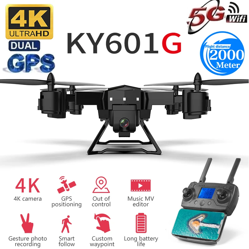 New pro GPS Drone 2000 Meters Control long Distance RC Helicopter Drone with 5G 4K HD Camera Quadcopter Foldable FPV WIFI KY601G
New pro GPS Drone 2000 Meters Control long Distance RC Helicopter Drone with 5G 4K HD Camera Quadcopter Foldable FPV WIFI KY601G