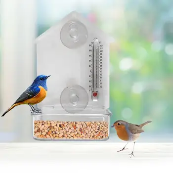 Bird Feeder Multi-function Transparent Window Viewing Bird Feeders Tray Birdhouse Bird Hanging Perch With Thermometer Sucker
Bird Feeder Multi-function Transparent Window Viewing Bird Feeders Tray Birdhouse Bird Hanging Perch With Thermometer Sucker