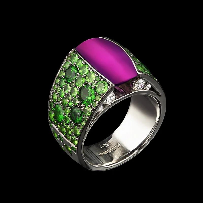 Леди Фиолетовый Камень Многоцветный кольцо Модные женские ювелирные изделия |