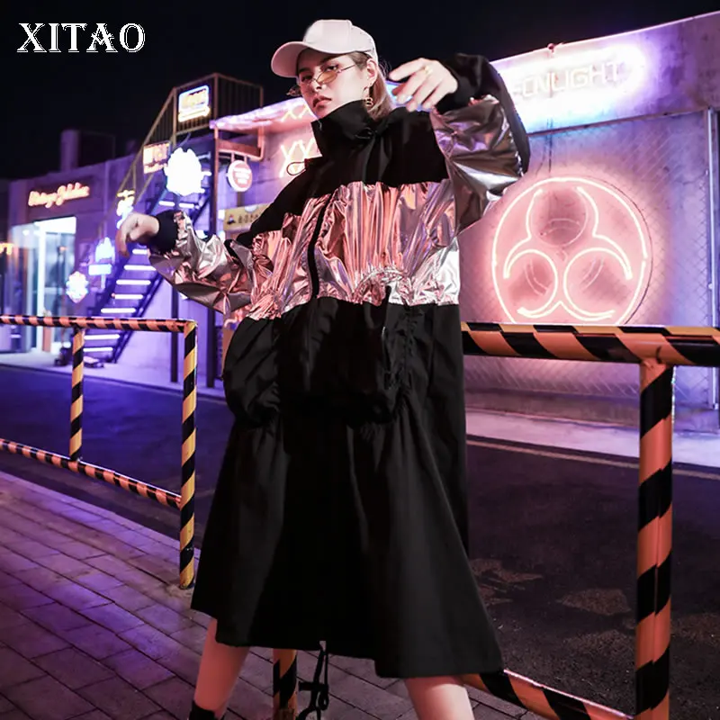 XITAO Tide Ruched Patchwork Trench Coat Hooded collar Long Sleeve Zipper Loose Plus Size Top Women Clothes 2019 Autumn WQR1952 
XITAO Tide Ruched Patchwork Trench Coat Hooded collar Long Sleeve Zipper Loose Plus Size Top Women Clothes 2019 Autumn WQR1952