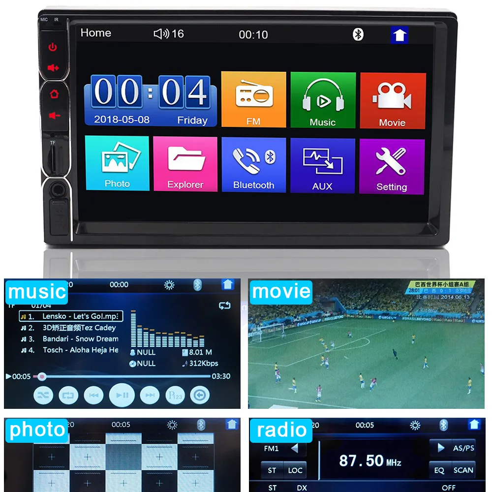 7'' Touch Screen bluetooth 2DIN Car Radio MP5 Player Stereo Autoradio Multimedia Player FM USB AUX Support Rear View Camera dfdf
7'' Touch Screen bluetooth 2DIN Car Radio MP5 Player Stereo Autoradio Multimedia Player FM USB AUX Support Rear View Camera dfdf