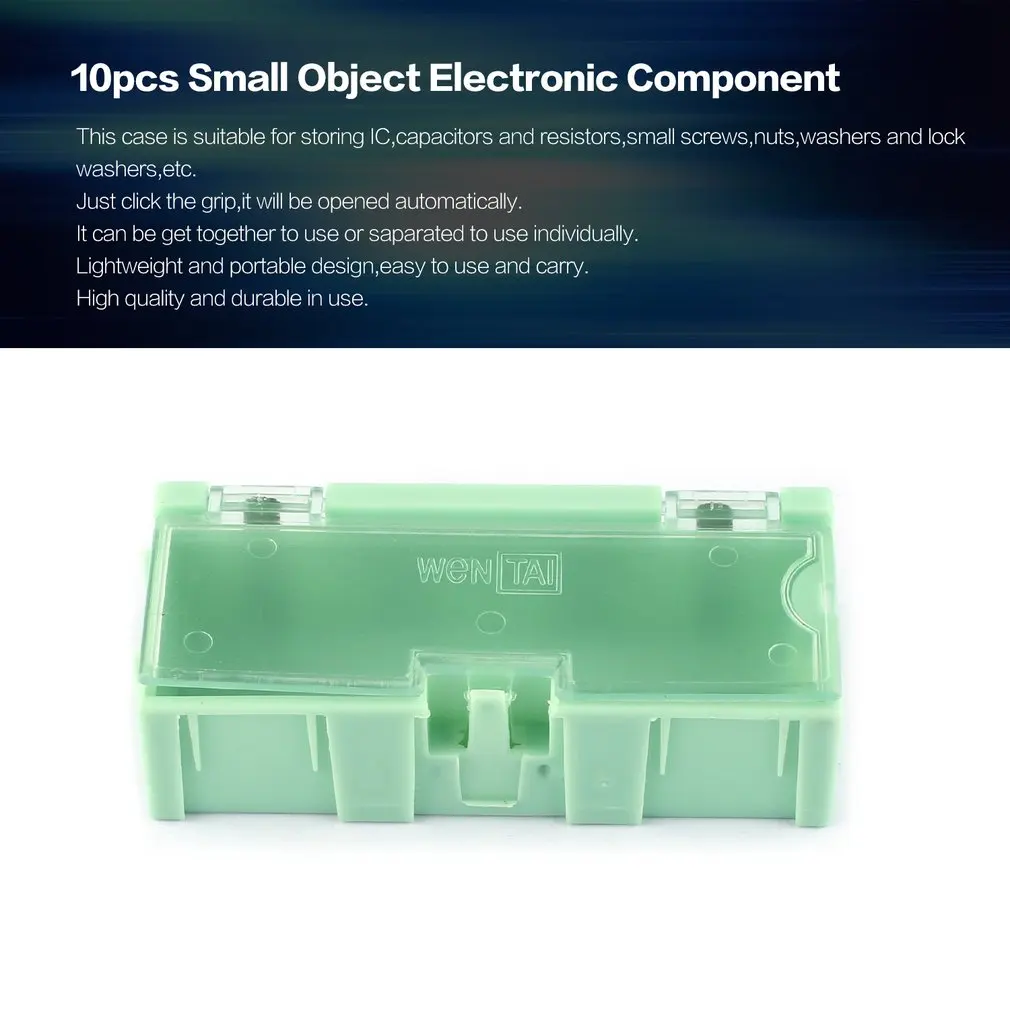 10pcs Small Tool Screw Object Electronic Component Parts Storage Box Lab Case SMT SMD Automatically Pops Up Patch Container
10pcs Small Tool Screw Object Electronic Component Parts Storage Box Lab Case SMT SMD Automatically Pops Up Patch Container