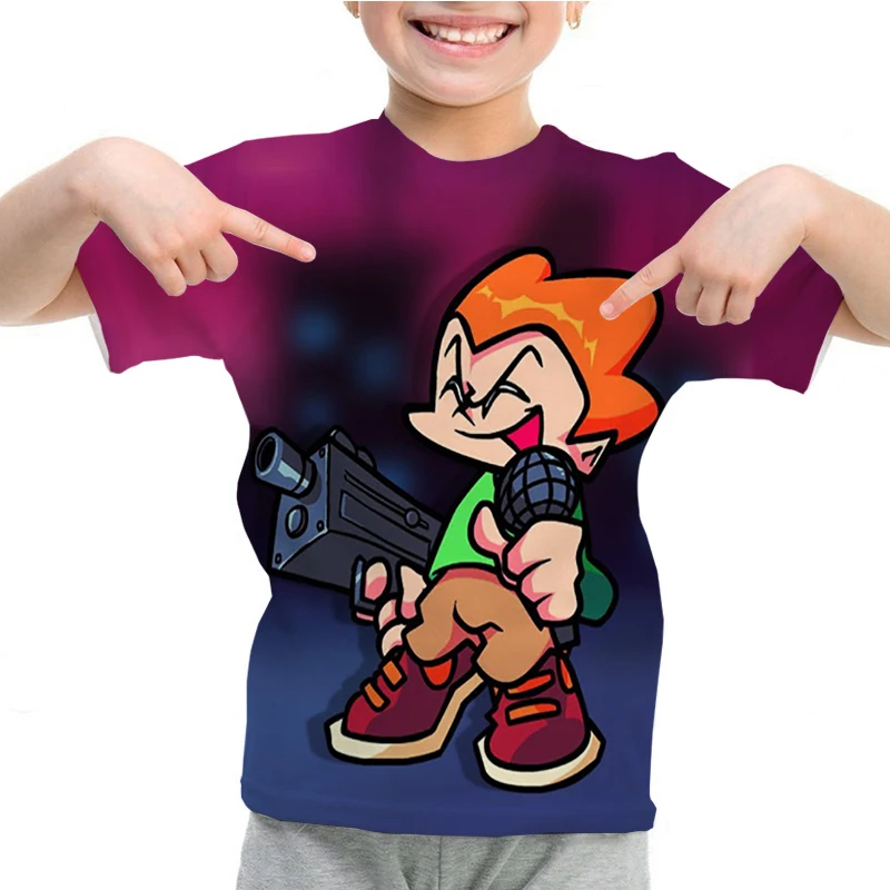 

Children Fnf Game Friday Night Funkin 3D Print T Shirt Boys Girls T-shirt Camiseta Cartoon Anime Tee shirt Summer Kids Clothes