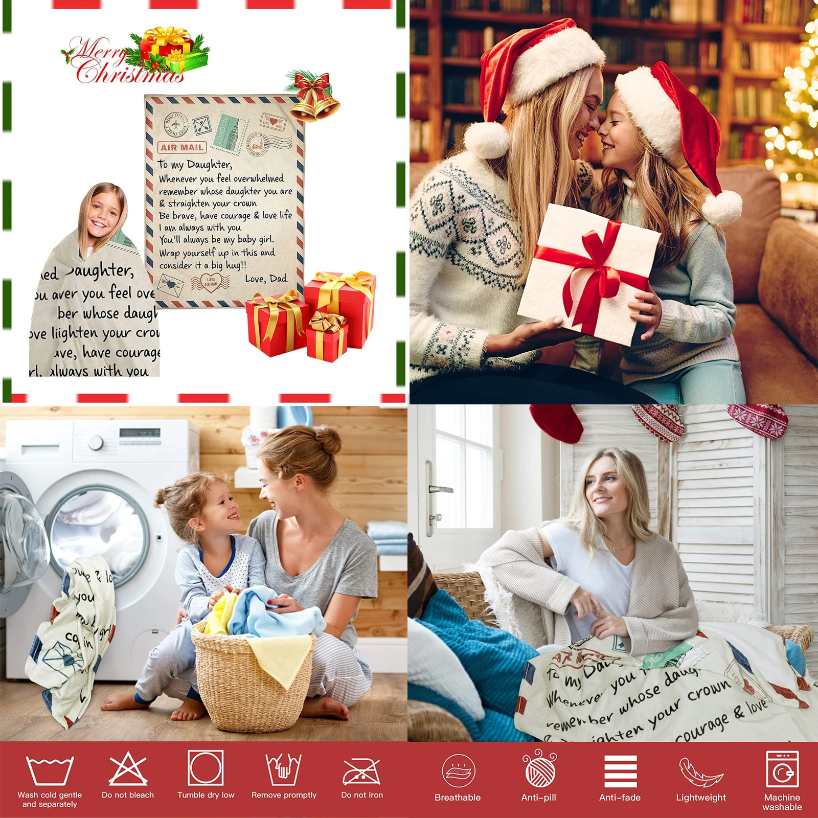 AA 100x150CM Letter Blanket, Personalized Message to My Daughter / Son / Dad / Wife Envelope Multifunctional Quilt
AA 100x150CM Letter Blanket, Personalized Message to My Daughter / Son / Dad / Wife Envelope Multifunctional Quilt