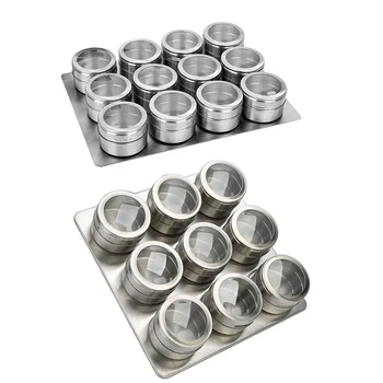 2 Set Magnetic Spice Jars Set Stainless Steel Salt and Pepper Shakers Spice Rack Seasoning Box Condiment Container, 1 Set 12 Pie
2 Set Magnetic Spice Jars Set Stainless Steel Salt and Pepper Shakers Spice Rack Seasoning Box Condiment Container, 1 Set 12 Pie