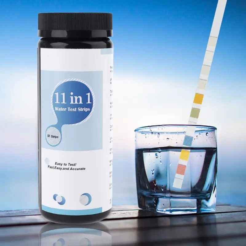 50 Strips 11 in 1 Water Test Strips Pool Pond Aquarium Drinking Water Quality Tester Hardness PH Bromine Nitrate Test Strips
50 Strips 11 in 1 Water Test Strips Pool Pond Aquarium Drinking Water Quality Tester Hardness PH Bromine Nitrate Test Strips