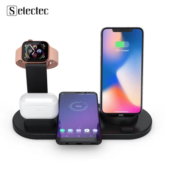 Wireless Charger 4 In 1 for IWatch 5 4 3 Charging Stand Qi Fast Charging Station Base for IPhone11 X 8Plus XS XR AirPods Charger
Wireless Charger 4 In 1 for IWatch 5 4 3 Charging Stand Qi Fast Charging Station Base for IPhone11 X 8Plus XS XR AirPods Charger