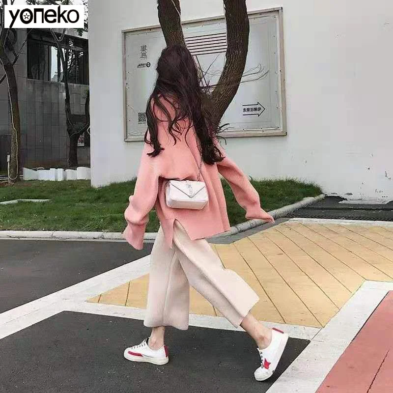 2020 Spring Clothing New Style Korean-style Online Celebrity Mid-length Loose-Fit Laziness-Style Sweater Women's Slit Pullover
2020 Spring Clothing New Style Korean-style Online Celebrity Mid-length Loose-Fit Laziness-Style Sweater Women's Slit Pullover