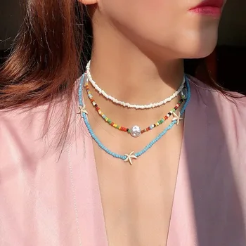 new layered colorful bead chain choker necklaces for women boho simulation pearl pendant necklace India jewelry Collar
new layered colorful bead chain choker necklaces for women boho simulation pearl pendant necklace India jewelry Collar