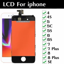 Ensemble écran tactile LCD de remplacement, accessoire pour Iphone 5 5c 5s SE 4s 6 7 8 Plus=