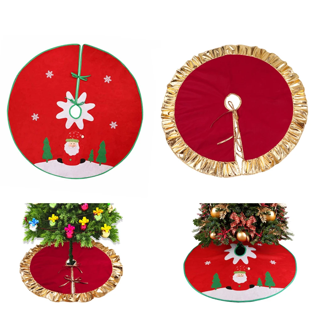90cm Christmas Tree Skirt Bandage Carpet Santa Claus Red Frame Tree Rug Skirt New Year 2020 Merry Christmas Party Decoration
90cm Christmas Tree Skirt Bandage Carpet Santa Claus Red Frame Tree Rug Skirt New Year 2020 Merry Christmas Party Decoration