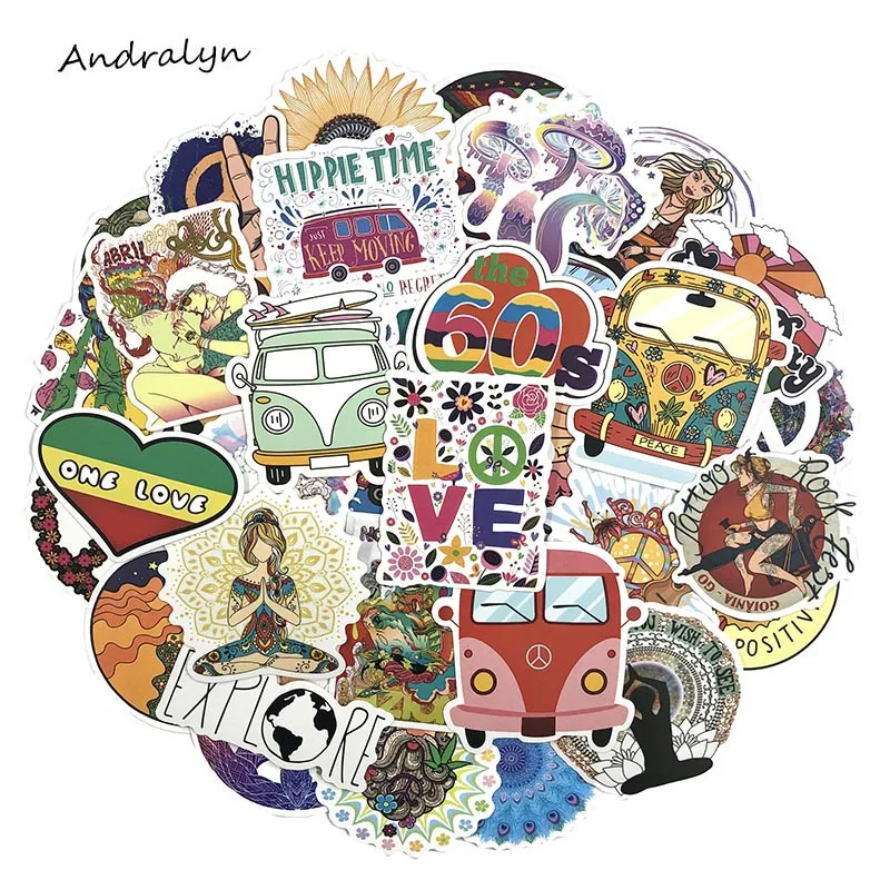 50-100Pcs Hippie Decal Stickers Love And Peace For Skateboard Laptop Car Styling Luggage Waterproof Stickers 
50-100Pcs Hippie Decal Stickers Love And Peace For Skateboard Laptop Car Styling Luggage Waterproof Stickers