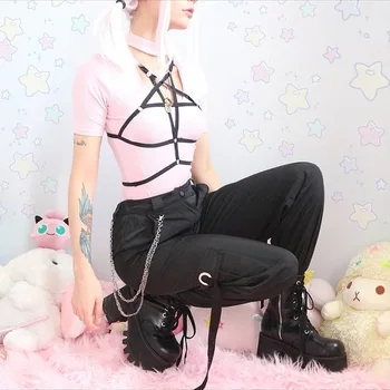 Hip Hop Loose Joggers Cargao Pants Women Black Chain Harajuku Korean Punk High Waist Trousers Pocekt Streetwear Pants
Hip Hop Loose Joggers Cargao Pants Women Black Chain Harajuku Korean Punk High Waist Trousers Pocekt Streetwear Pants