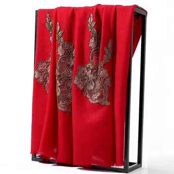 Women Autumn Winter Handmade Embroidery Scarves Imitation Cashmere Mujer Bufanda Beads Flower Pashmina Bufanda For Young Lady
Women Autumn Winter Handmade Embroidery Scarves Imitation Cashmere Mujer Bufanda Beads Flower Pashmina Bufanda For Young Lady