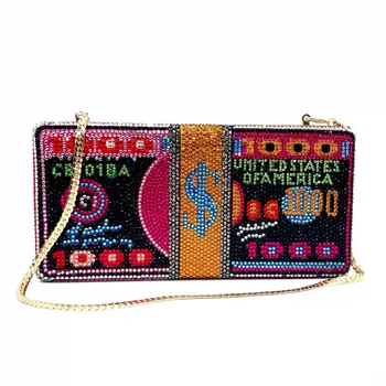 ONEQUEEN Money Diamond Stack Dollar Bill Clutch Glitter Gold Chain Luxury Evening Purse
ONEQUEEN Money Diamond Stack Dollar Bill Clutch Glitter Gold Chain Luxury Evening Purse