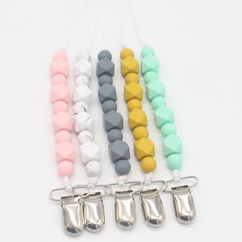 Solid Color Safe Kids Silicone Teething Pacifier Clips Beads Silicone Pacifier Chain Holder For Nipples Baby Chew Toys
Solid Color Safe Kids Silicone Teething Pacifier Clips Beads Silicone Pacifier Chain Holder For Nipples Baby Chew Toys