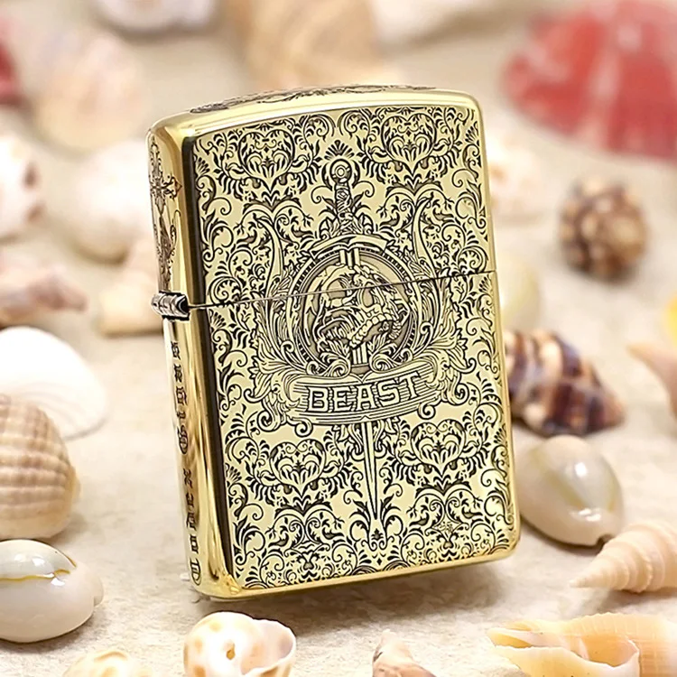 Genuine Zippo oil lighter copper windproof Codex Gigas BEAST cigarette Kerosene lighters Gift With anti-counterfeiting code 
Genuine Zippo oil lighter copper windproof Codex Gigas BEAST cigarette Kerosene lighters Gift With anti-counterfeiting code