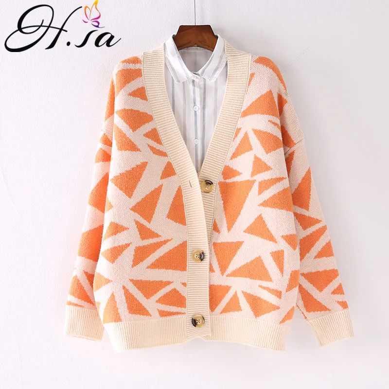 H.SA Korean Style Women 2019 Knitted Sweater and Cardigans Geometric Oversized Loose Cardigans Knit Jacket Sweater Coat
H.SA Korean Style Women 2019 Knitted Sweater and Cardigans Geometric Oversized Loose Cardigans Knit Jacket Sweater Coat
