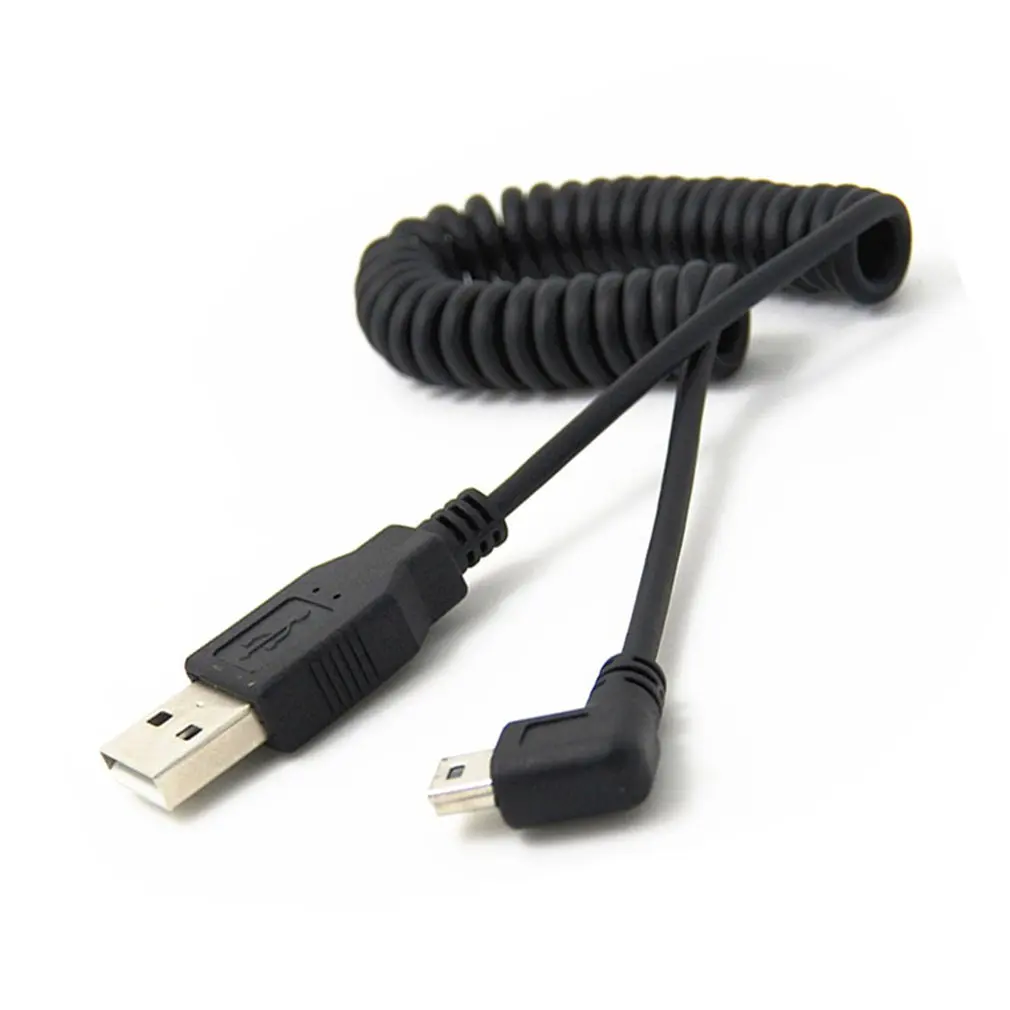 Фото Кабель USB 2.0 A (штекер)/Mini 5 конт. 1 м шт. со штекером под 90 градусов витой для