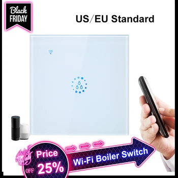WiFi Switch Smart Boiler Touch Switch Voice Control Compatible with Alexa Google APP Remote Control Touch Switch US Standard/EU 
WiFi Switch Smart Boiler Touch Switch Voice Control Compatible with Alexa Google APP Remote Control Touch Switch US Standard/EU