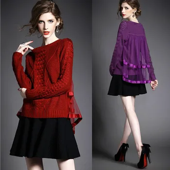 High Quality Women Elegant Autumn Winter New Sweaters Solid Color Mesh Patchwork Thick Long-sleeved Sweaters
High Quality Women Elegant Autumn Winter New Sweaters Solid Color Mesh Patchwork Thick Long-sleeved Sweaters