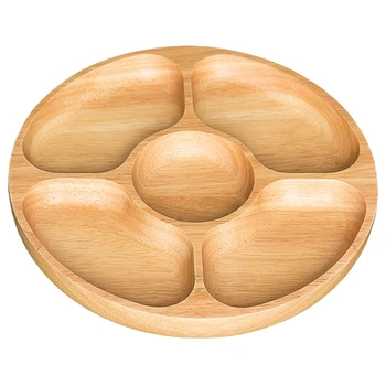 1PC Solid Wood Round Plate Divided Snack Plate Dish Dried Fruit Tray Snack Food Container for Party Home (Diameter 25cm)
1PC Solid Wood Round Plate Divided Snack Plate Dish Dried Fruit Tray Snack Food Container for Party Home (Diameter 25cm)