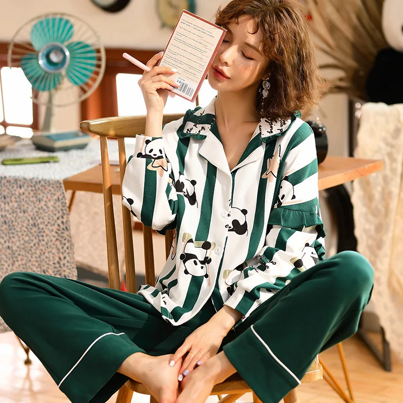 Women Pajamas Set Long Sleeve Cartoon Nightwear Set Autumn Women Sleep Wear Sweet Girls Plus Size Pijama Cotton Dropshipping
Women Pajamas Set Long Sleeve Cartoon Nightwear Set Autumn Women Sleep Wear Sweet Girls Plus Size Pijama Cotton Dropshipping