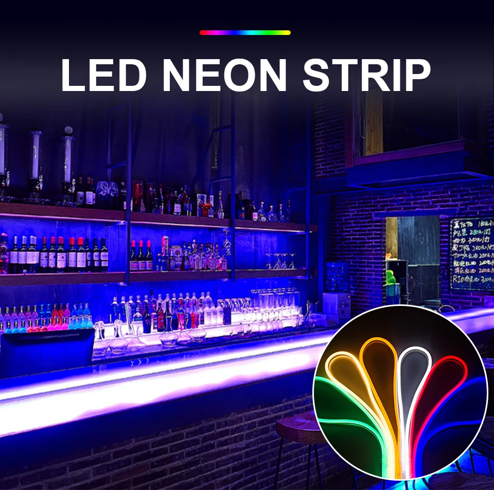 Generic RGB LED Neon Light Waterproof 12V Led Strip Remote Control Or Buletooth / WiFi Tuya