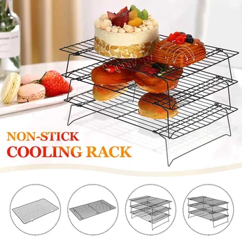 1/3 Tier Stackable Cooling Rack Non-stick Wire Cross Grid Home Kitchen Baking Tools for Cake , Bread, Cookies, BBQ Cooking Rack
1/3 Tier Stackable Cooling Rack Non-stick Wire Cross Grid Home Kitchen Baking Tools for Cake , Bread, Cookies, BBQ Cooking Rack