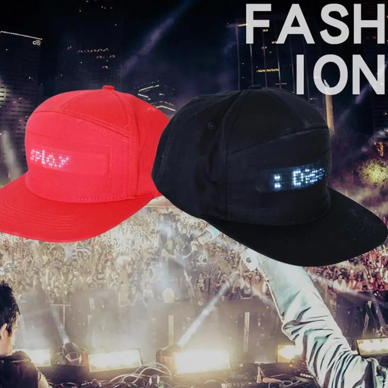 1pc Creative App Mobile Phone Control Advertising Hat Hip Hop Caps Bluetooth Hat LED Display Light Hat Flash Word Pattern
1pc Creative App Mobile Phone Control Advertising Hat Hip Hop Caps Bluetooth Hat LED Display Light Hat Flash Word Pattern