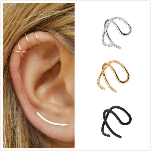 Fashion 3Pcs/Set Simple Cross Ear Cuffs Personal Double C Cartilage U-shaped Double-layer Ear Nail Without Earhole for Women
Fashion 3Pcs/Set Simple Cross Ear Cuffs Personal Double C Cartilage U-shaped Double-layer Ear Nail Without Earhole for Women