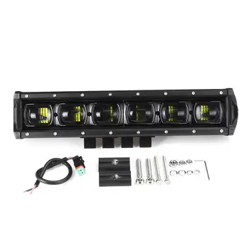 60W 15Inch LED Work Light Bars 9D Lens Single Row 6000K 9-32V For Off Road 4WD Trucks SUV ATV Trailer Motorcycle